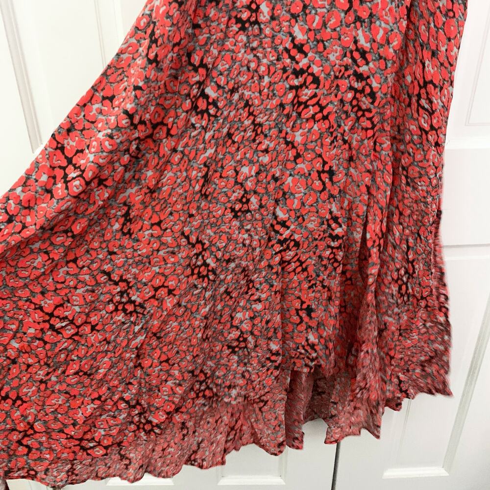 Maje Ruffled Leopard-print Crepe Midi Dress In Multi - Picture 10 of 15